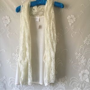 Simple Cream Lace Boho Vest